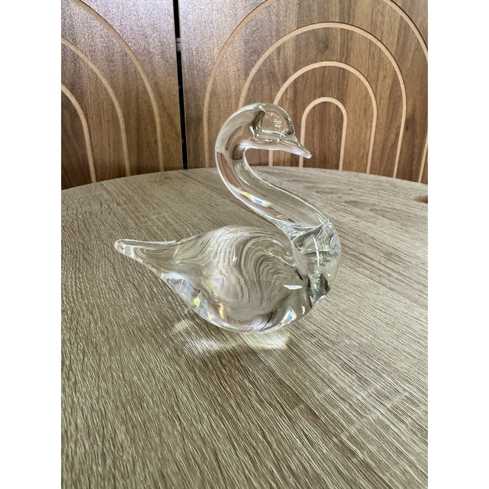 Marcolin Sweeden 4" Crystal Swan Art Signed D.41.10